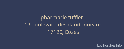 pharmacie tuffier