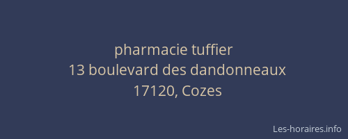 pharmacie tuffier