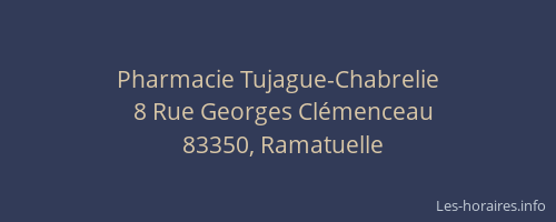 Pharmacie Tujague-Chabrelie