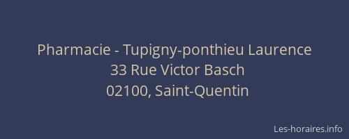 Pharmacie - Tupigny-ponthieu Laurence