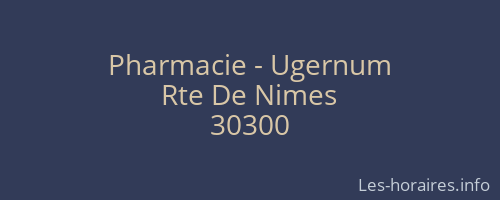 Pharmacie - Ugernum