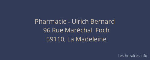 Pharmacie - Ulrich Bernard