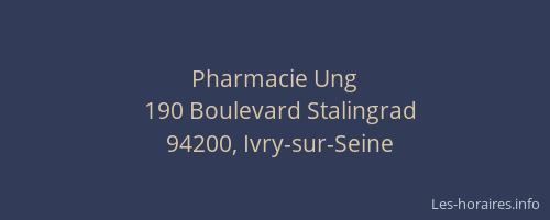 Pharmacie Ung
