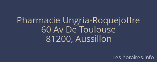 Pharmacie Ungria-Roquejoffre