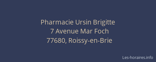Pharmacie Ursin Brigitte