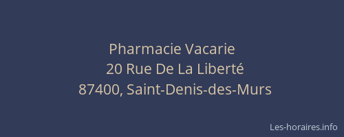 Pharmacie Vacarie