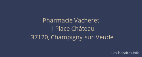 Pharmacie Vacheret