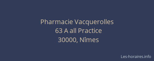 Pharmacie Vacquerolles