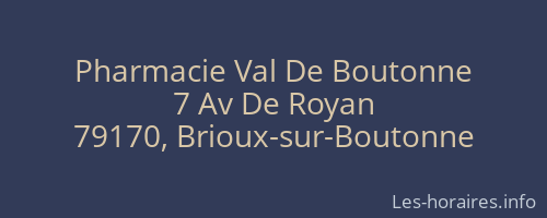 Pharmacie Val De Boutonne