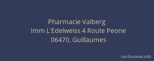 Pharmacie Valberg