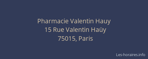 Pharmacie Valentin Hauy