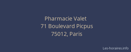 Pharmacie Valet