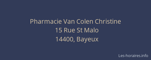 Pharmacie Van Colen Christine