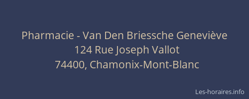 Pharmacie - Van Den Briessche Genevi&egrave;ve