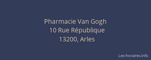Pharmacie Van Gogh