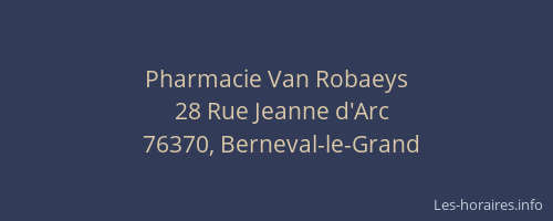 Pharmacie Van Robaeys