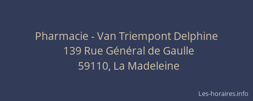Pharmacie - Van Triempont Delphine