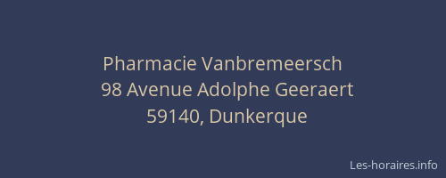 Pharmacie Vanbremeersch
