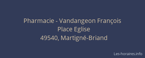 Pharmacie - Vandangeon François