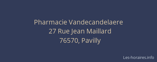 Pharmacie Vandecandelaere