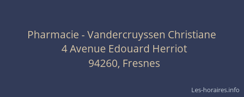 Pharmacie - Vandercruyssen Christiane