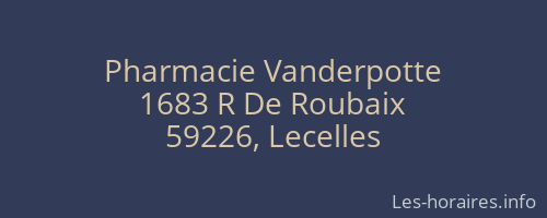 Pharmacie Vanderpotte