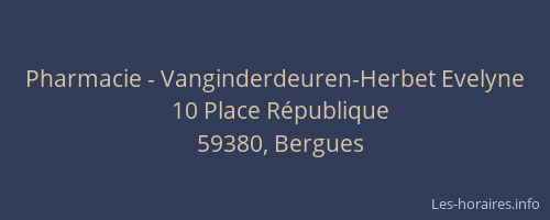 Pharmacie - Vanginderdeuren-Herbet Evelyne