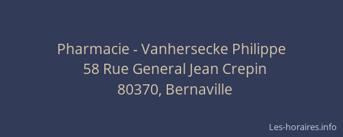 Pharmacie - Vanhersecke Philippe