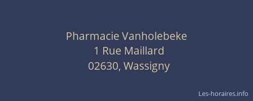 Pharmacie Vanholebeke