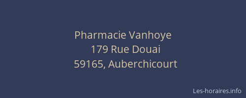 Pharmacie Vanhoye