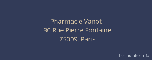 Pharmacie Vanot