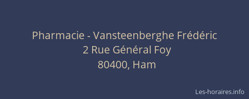 Pharmacie - Vansteenberghe Frédéric