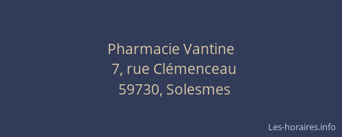 Pharmacie Vantine