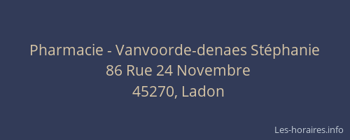 Pharmacie - Vanvoorde-denaes St&eacute;phanie