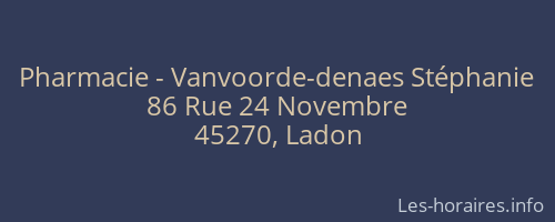 Pharmacie - Vanvoorde-denaes Stéphanie