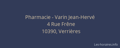Pharmacie - Varin Jean-Hervé
