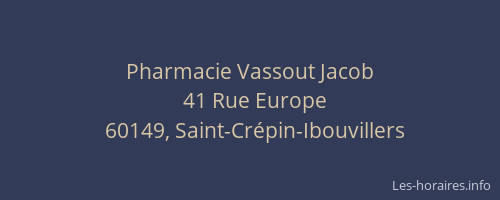 Pharmacie Vassout Jacob