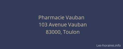 Pharmacie Vauban