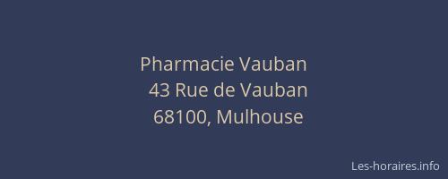 Pharmacie Vauban