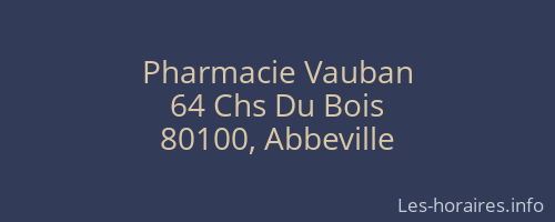 Pharmacie Vauban