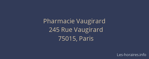 Pharmacie Vaugirard