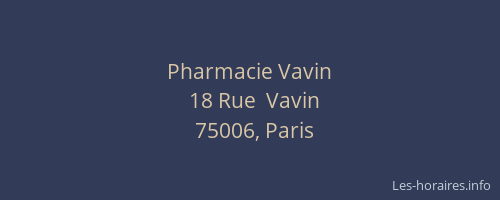 Pharmacie Vavin