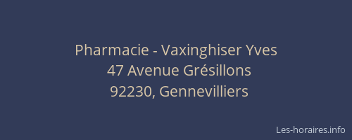 Pharmacie - Vaxinghiser Yves
