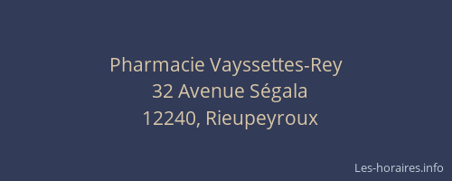 Pharmacie Vayssettes-Rey