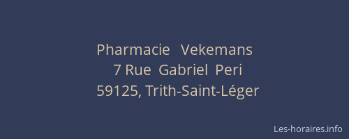 Pharmacie   Vekemans