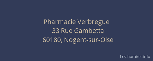 Pharmacie Verbregue