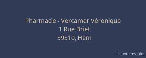 Pharmacie - Vercamer Véronique