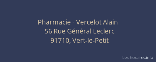 Pharmacie - Vercelot Alain