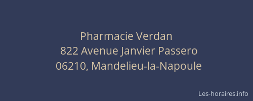 Pharmacie Verdan