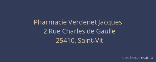 Pharmacie Verdenet Jacques